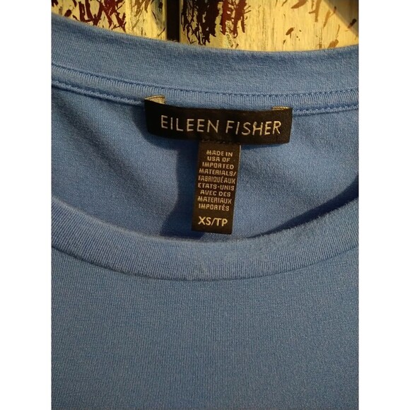 Eileen Fisher  Tencel Tunic Top Blue Xs Beachy Boho Classic Comfy - Picture 9 of 10